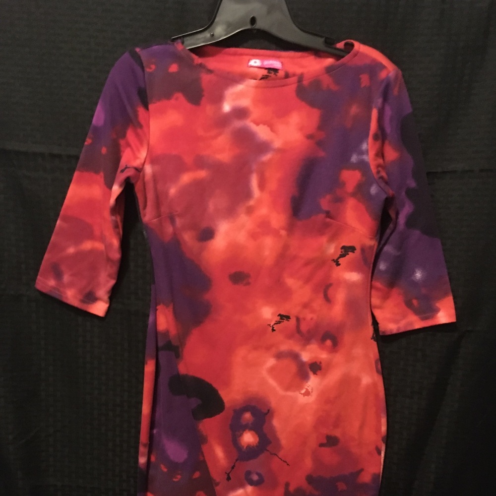 Goddess London midi purple/orange dress